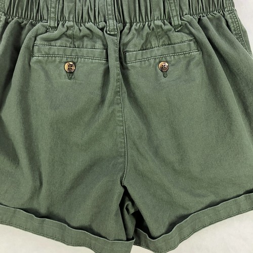Old Navy Shorts Girls Youth XS Green OG Chino Khaki Pockets Cuffed Elastic Waist - Picture 3 of 10