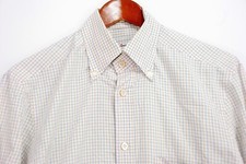 Kiton Men  s Lightweight Button Down Dress Shirt - Pink Green Check - 15.5 / 39cm