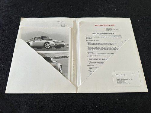Porsche 911 Carrera 1995 kit de prensa folleto multimedia principios de 1994 conjunto 993 cupé cabina - Imagen 3 de 6