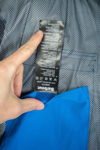 -Men's Barbour Mildenhall Waterproof Blue Field Bomber Jacket Size L - Picture 10 of 12