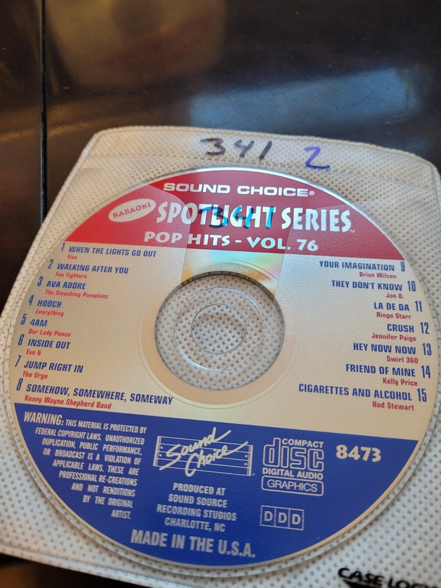 SC8473 POP HITS SOUND CHOICE KARAOKE CDG LOT 02