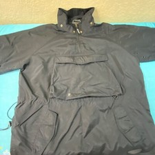 Vintage Structure Sport Dark Gray Nylon Polyester Lined Pullover Jacket Size L