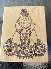 Wood Mounted Rubber Large Santa Stamp New