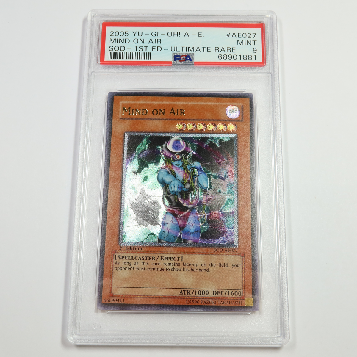 PSA MT 9 - 2005 YUGIOH Mind On Air Holo AE027 SOD 1st Edition Card