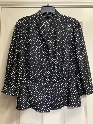 Blazer donna Baruch vintage anni 90 a pois giacca con bottoni/con cintura taglia 48 EU - Foto 14 di 14
