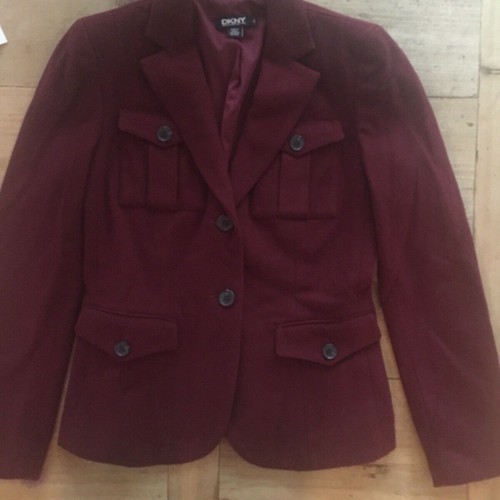 WOMENS BEAUTIFUL DKNY WOOL BLAZER! DEEP 