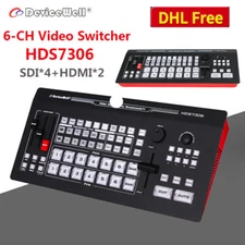 DeviceWell HDS7306 Mini Switcher 6 Channels HD Video Switcher with 4 SDI +2 HDMI