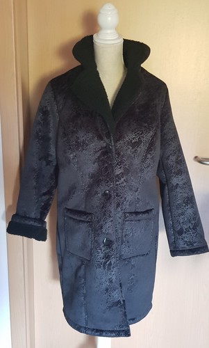 Judith Williams Gr. 40 Kurzmantel Longjacket lange Jacke Schwarz Schimmernd Dick