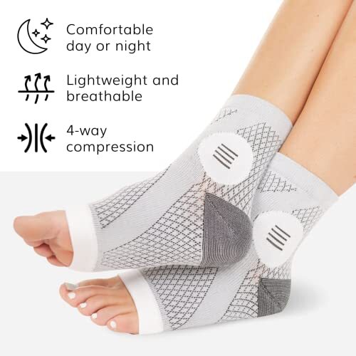 BraceAbility Neuropathy Socks - Peripheral Neuritis Therapy Compression Diabe... - Picture 3 of 7