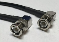 BNC Male Right Angle to BNC Male Right Angle Cable Using RG58 Coax 12  USA