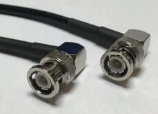 BNC Male Right Angle to BNC Male Right Angle Cable Using RG58 Coax 24” USA Ship