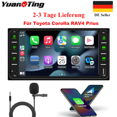 Car Autoradio Apple Carplay Android Auto Navi FM Für Toyota Corolla RAV4 Prius