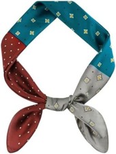 Vintage Silk Feel Square Scarf for Men Satin Bandana Tiny Medallion Print Nec...