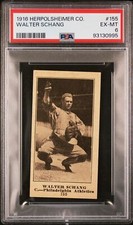 1916 Herpolsheimer M101-4 #155 Wally Schang Athletics PSA 6 pop 1 (None Higher)