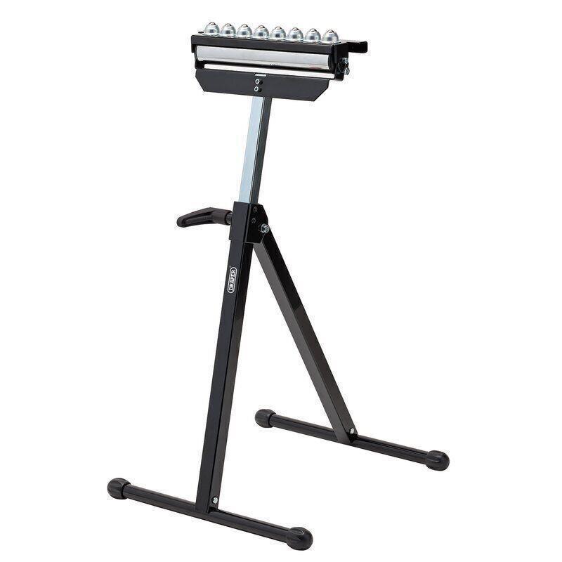 Draper Roller Stand Woodworking Metal Wood Work Rest Adjustable Support Bearing