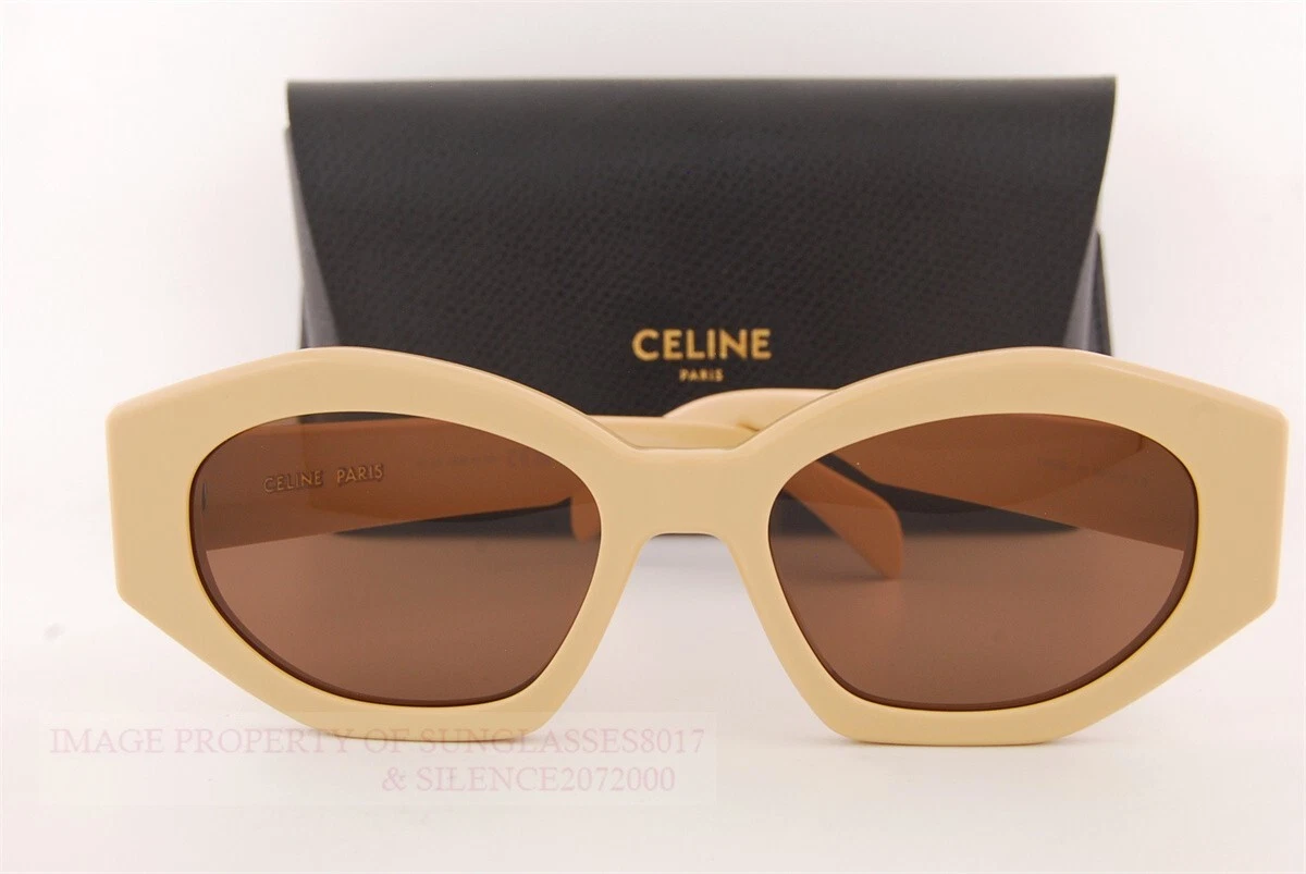 Brand New CELINE Sunglasses CL 40238U 57E Beige/Dark Brown For