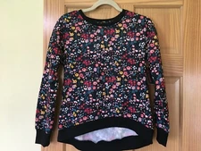 New No Boundaries Juniors Women Floral Pullover Sweatshirt Black XS,S,M