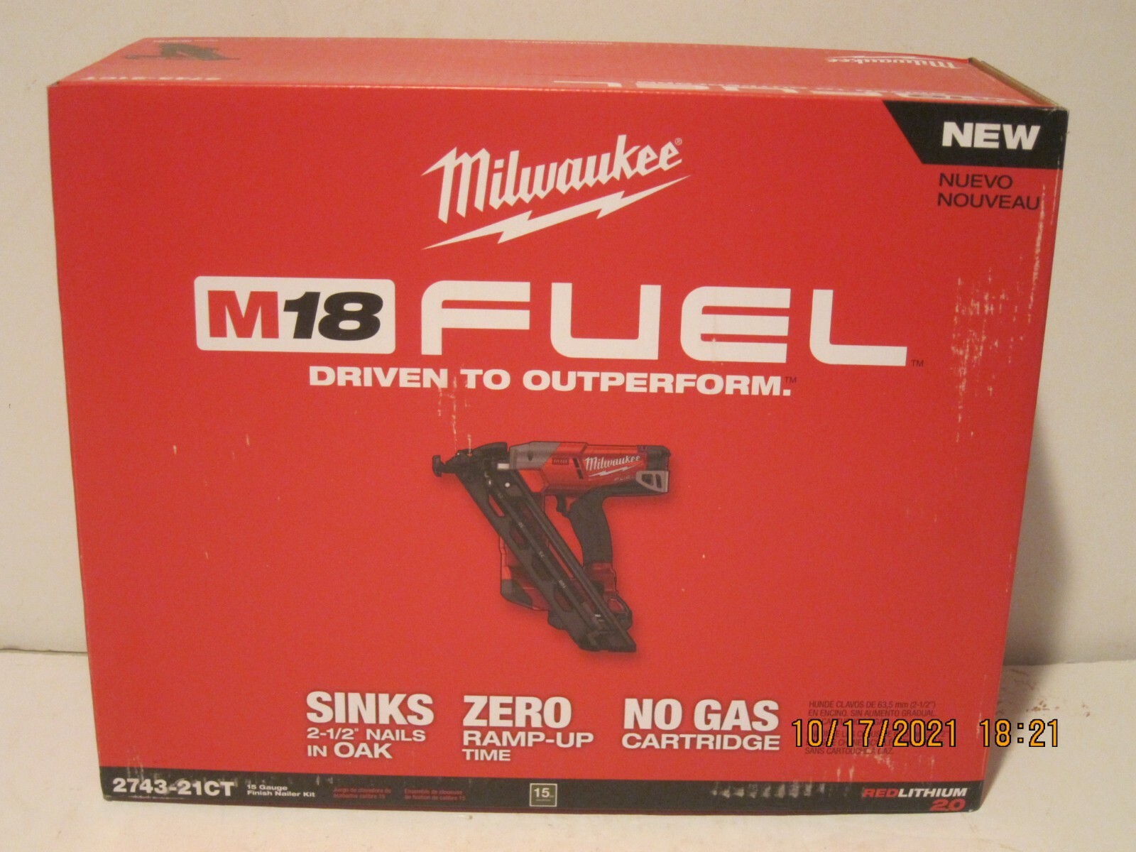 FUEL 15GA Cordless Finish Nailer Kit 