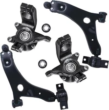 Front Steering Knuckles Wheel Hubs Lower Control Arms for 2006 - 2011 Ford Focus
