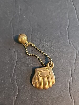 Vintage Baseball Keychain Glove & Ball Keychain Charm