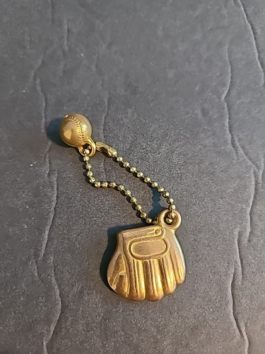 Vintage Baseball Keychain Glove & Ball 