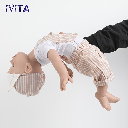 IVITA 20'' Lifelike Reborn Baby Doll Boy Newborn Full Body Silicone Real Touch - Picture 5 of 12