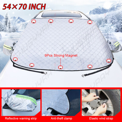 Car Windscreen Cover Car Windshield Snow Cover, Winter Windshield Cover For Ice Frost With Magnetic Edge, Protect In All Weather Fit Most Cars And SUV, Silver Car Frost Windscreen Cover - Foto 3