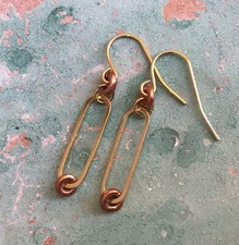 SUNDANCE CHARM GOLD LINK EARRINGS HANDMADE ARTISAN JEWELRY