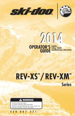 Ski-Doo Owners Manual Book REV-XS/REV-XM: 2014 Summit SP 146'' 800R E-TEC