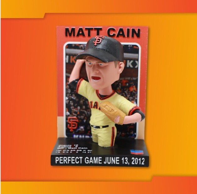 6/12 SF Giants Matt Cain Perfect Game Bobblecard Bobblehead SGA