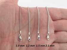 14k White Gold Wheat Chain Necklace 16" 18" 20 22" 24"