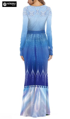 Frozen Simile Elsa 2 Vestito Costume Carnevale Donna Woman Cosplay FROWOM09 - Picture 2 of 3