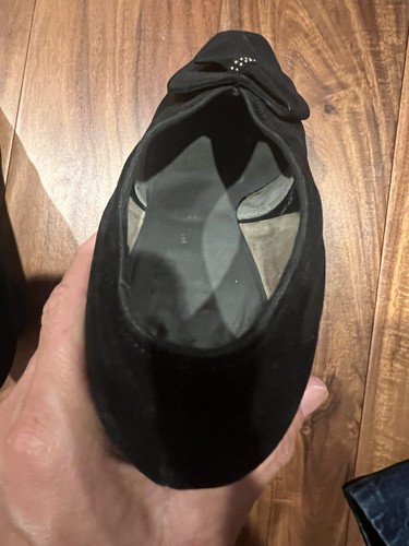 Vintage 1950s black velvet Selby arch preserver slenderized block heels - Picture 9 of 15