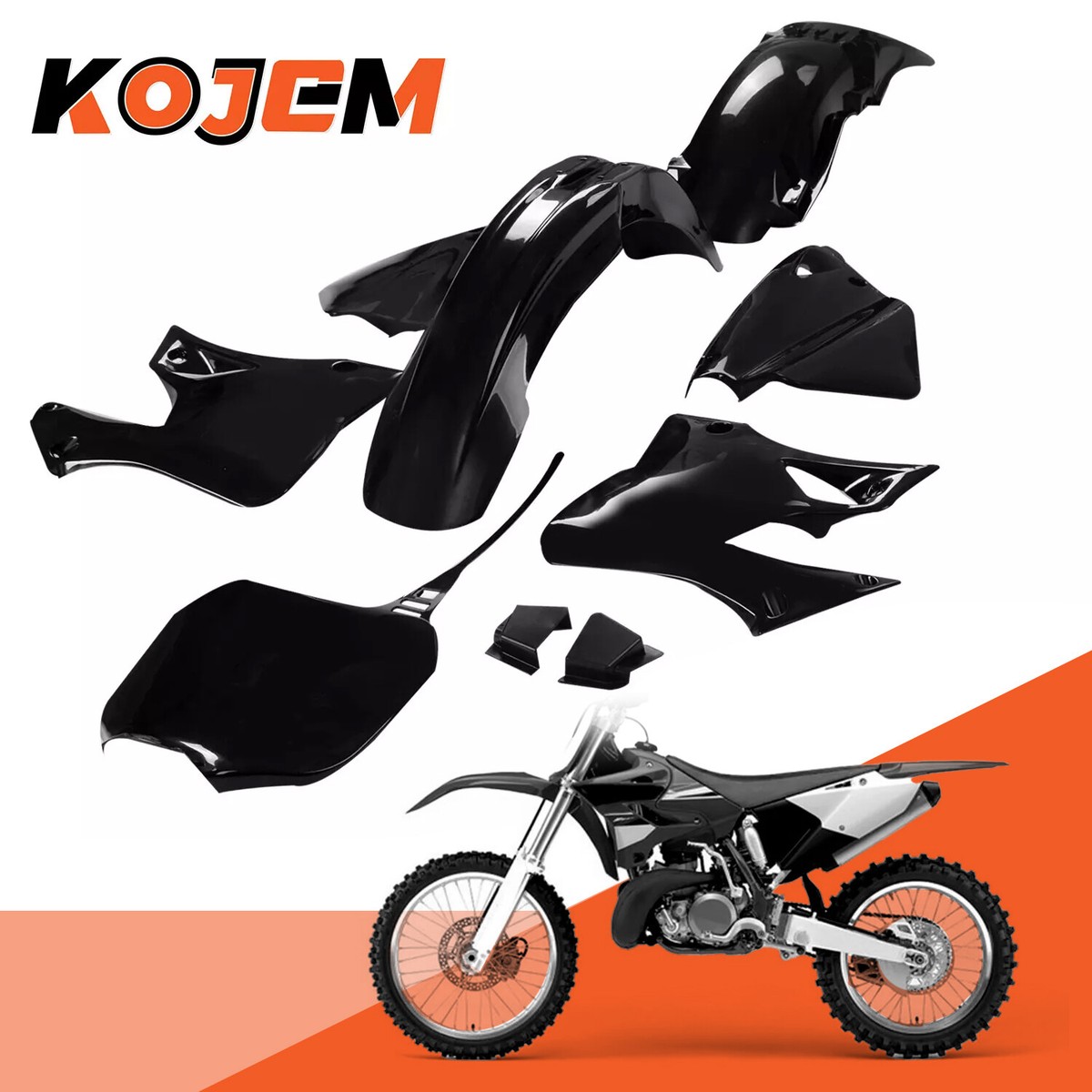 Fairing Plastics Kit Black For Yamaha YZ250 YZ125 1996 1997 1998