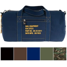 Cotton Canvas Travel Equipment Flight Carry Duffle Shoulder Bag (Small or Large)