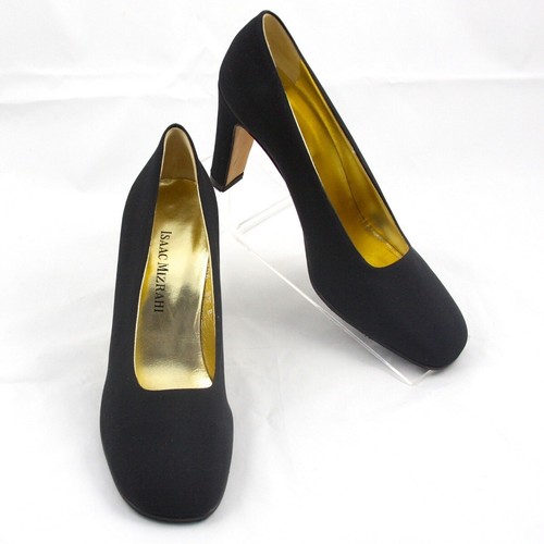 Nuevo en caja Zapatos de tacón alto de tela Arianna negra Isaac Mizrahi Nasiox años 90 8,5B #32 - Imagen 2 de 12