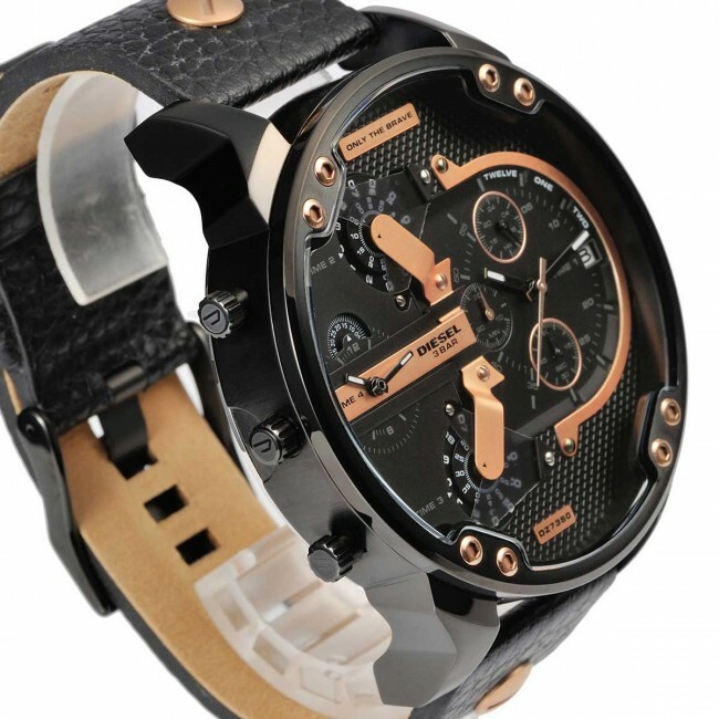 Diesel Mr Daddy Leather Mens Watch DZ7350 for sale online