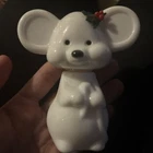 Vintage Avon Milk Glass Christmas Mouse  Cotillion Perfume Full Bottle
