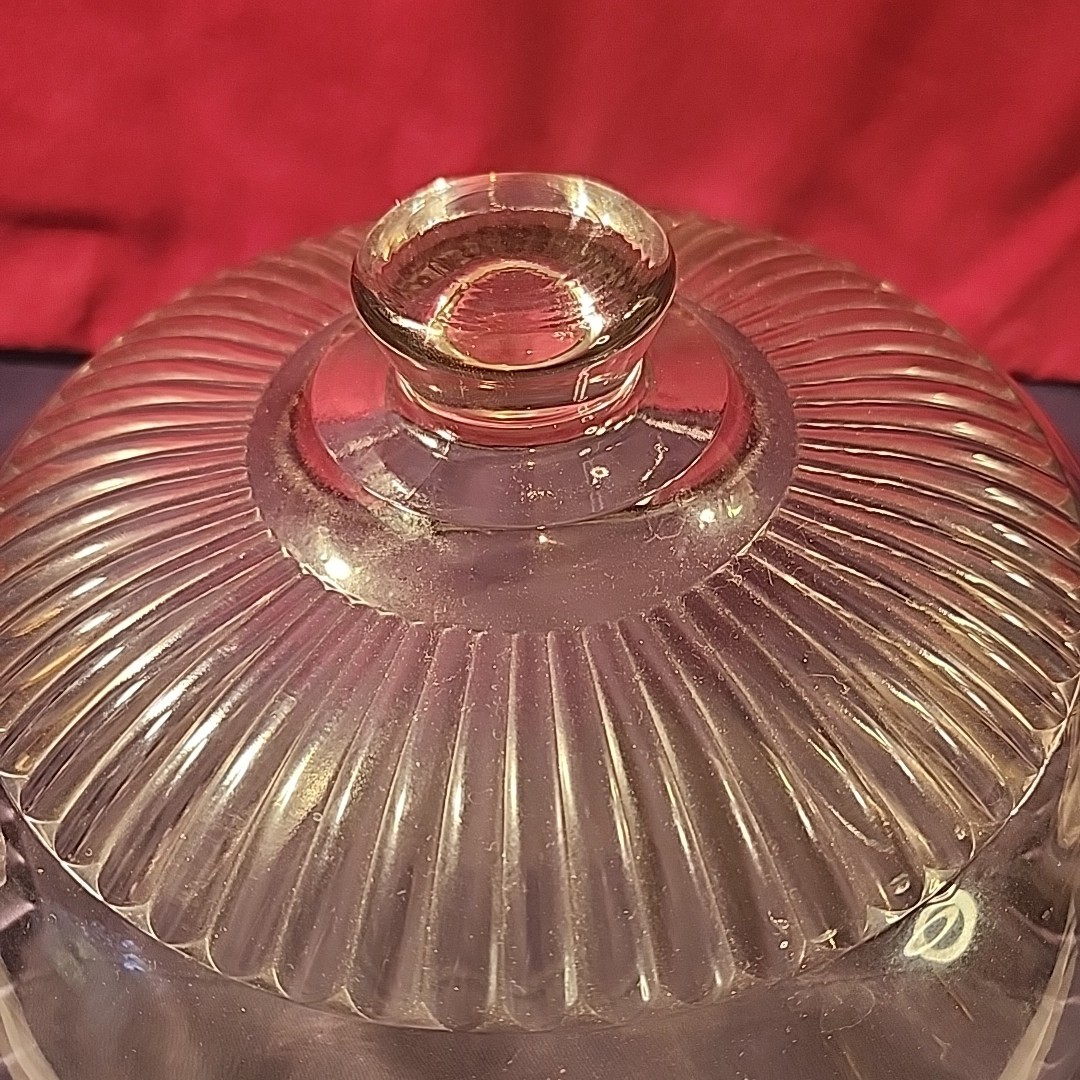Princess House Heritage Crystal Etched Glass Cake Plate REPLACEMENT Dome 10” Lid