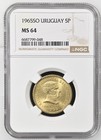 Uruguay 5 Pesos 1965SO NGC MS 64