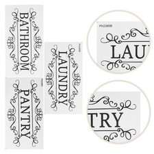6 Pcs Multifunctional Door Sticker Sign Minimalist Bathroom Labels