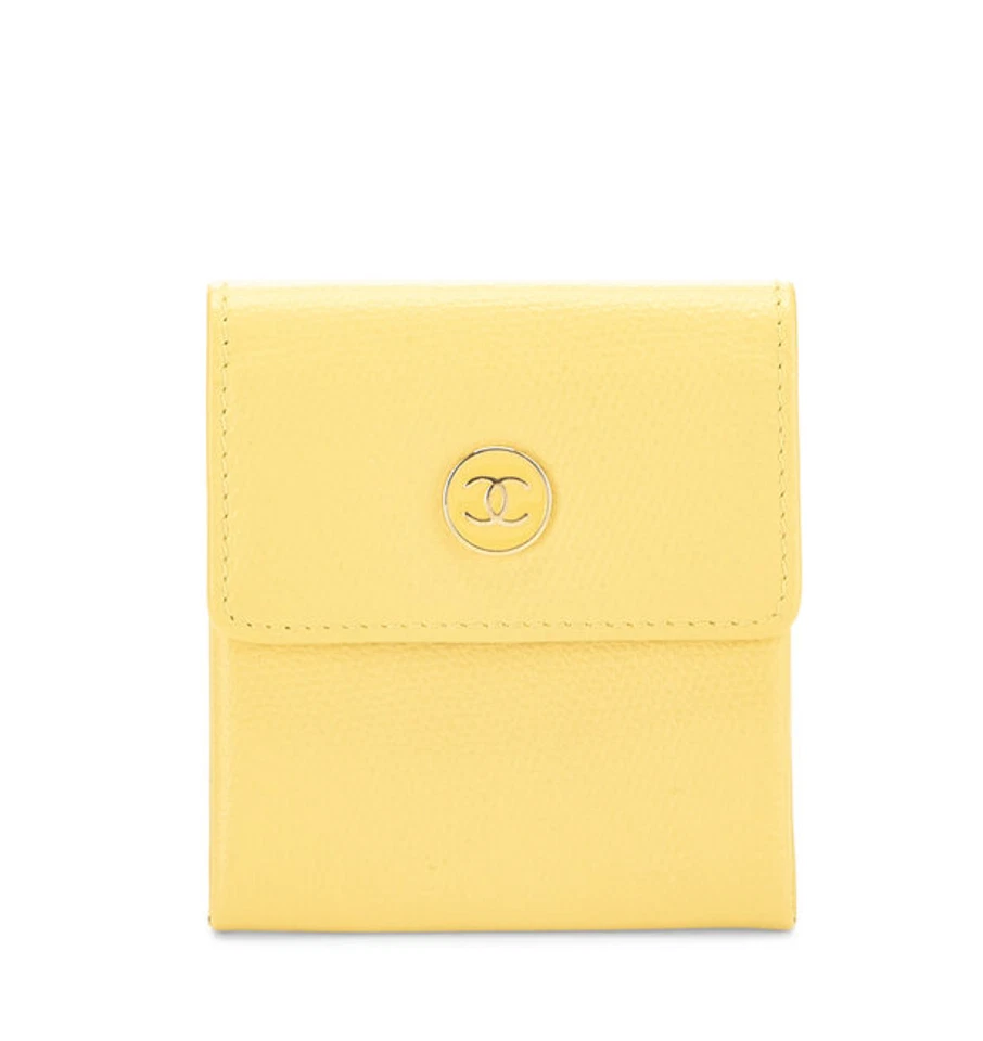 CHANEL YELLOW CALFSKIN COIN PURSE