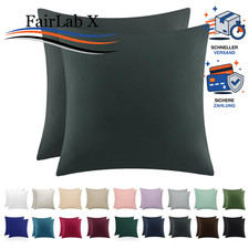 Kissenbezug 80 x 80 Grau 2er Set Oeko Tex Mik...