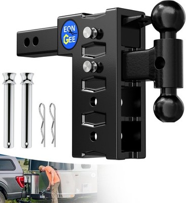 EONGEE Trailer Hitch to Fit 2'' Receiver Adjustable Tow Hitch 7.5'' Drop & Rise
