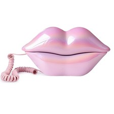 TelPal Corded Landline Phones for Home, Funny Novelty Lip Phone Gift, Wired Mout