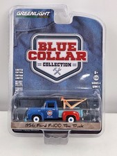 Greenlight Gulf 1956 Ford F-100 Tow Truck Blue Collar Collection  1:64 Series 4