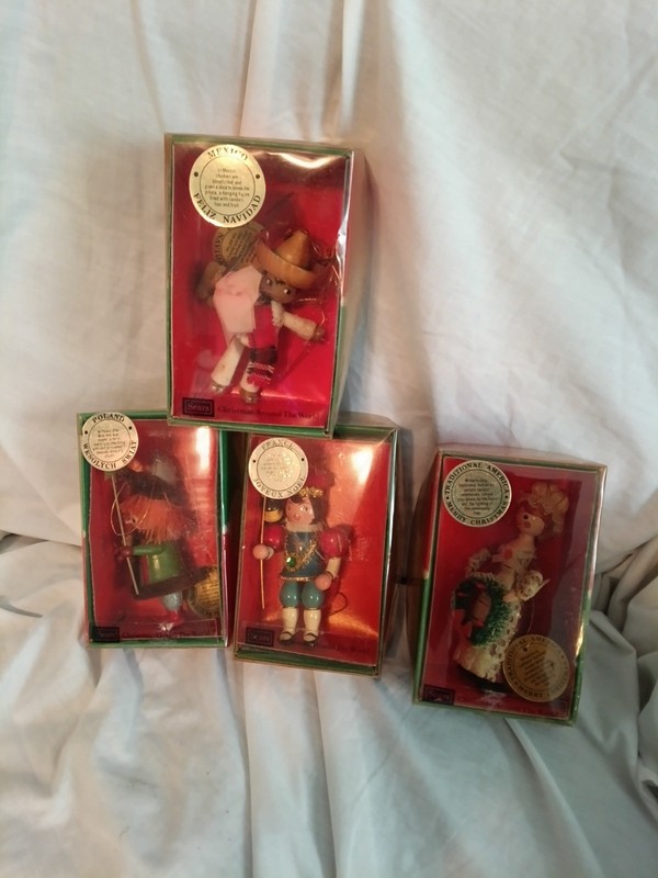 Sears Christmas Around The World Ornaments Set of 4 Poland Mexico France poland