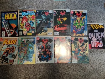 DC Comics Comic Book Lot Hulk, Flash, Superman, Batman, New Warriors Modern Age