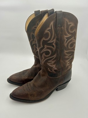 GUC Justin Mens Classic Roper Western Boots #3133 -Round Toe in Black Size 7E J75 Black Leather Boots size 12 NICE!!! | Mercari main image 2