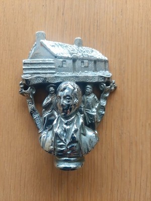 Robert Burns Türklopfer Mini silber Metall 9 cm lang Rabbie Burns Scot Poet